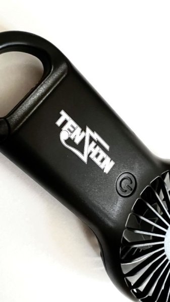 画像1: 【TENSHIN】ロゴ   ハンディファンBlack×white (1)
